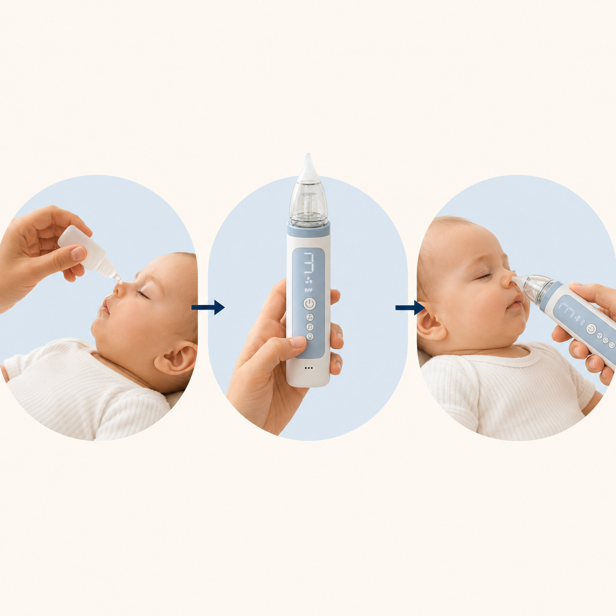 Three-step PureCanal routine: saline, low suction setting, and brief suction